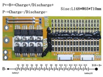 59.2V 16S Li-ion Battery Battery Management System