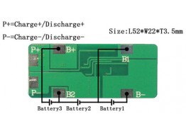 PCM/PCB/BMS For 11.1V（3S） Li-ion Battery Packs